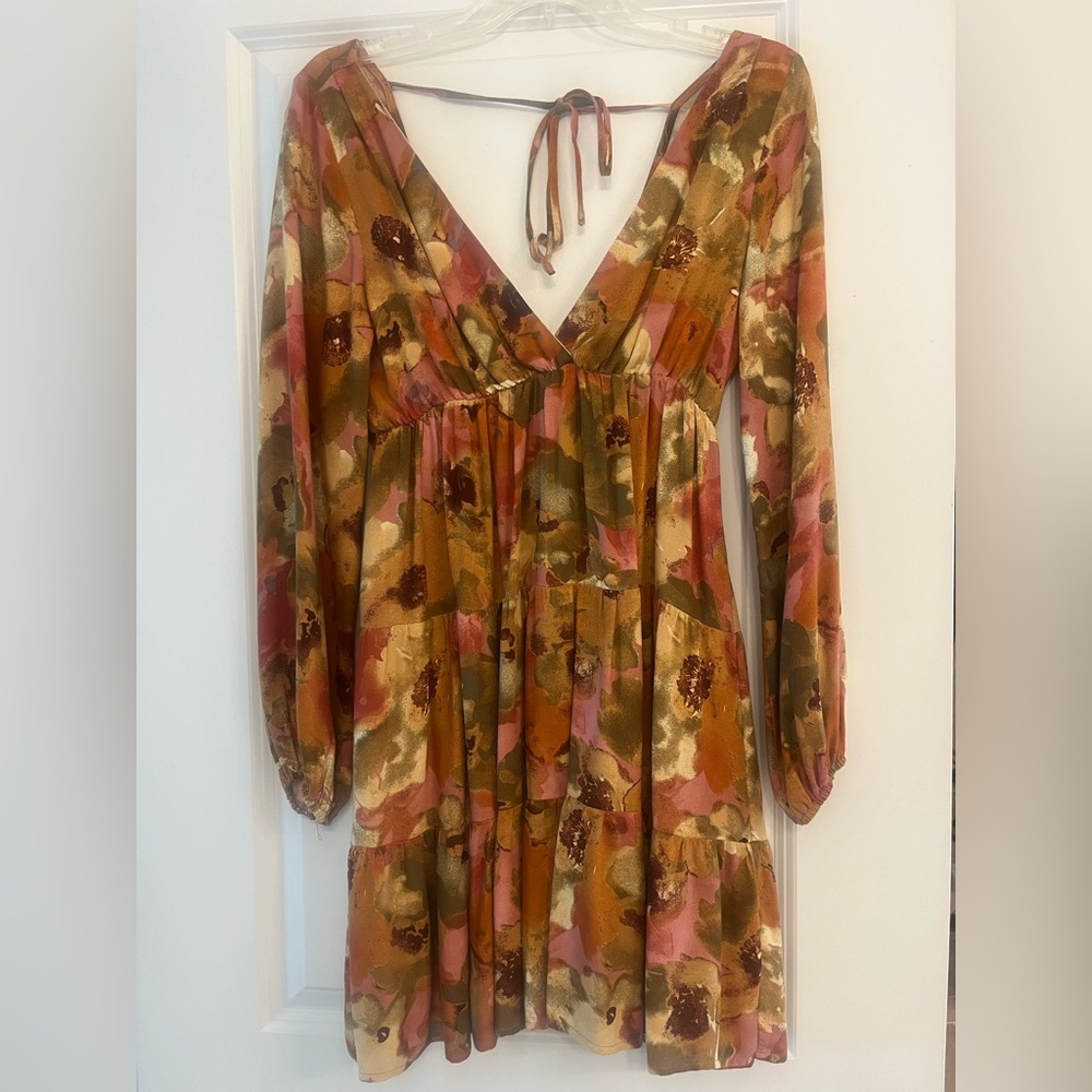 Vestique Orange Puff Sleeve Mini Sundress - Picture 2 of 2